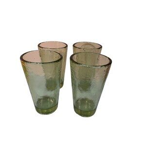 Fire And Light Recycled Glass Olive Green Tumbler Glass Set Of 4